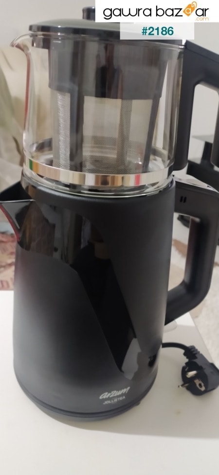 ماكينة صنع الشاي من الزجاج الأسود Ar3062