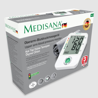 مقياس ضغط دم رقمي بتصميم ألماني مع شاشة عرض كبيرة وكفة عريضة في أعلى الذراع