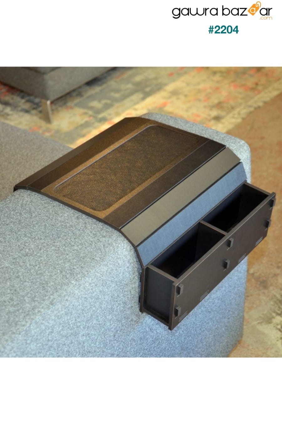 طاولة جانبية للتحكم في مسند الرأس قابلة للطي خشبية سوداء مع خزان ARKITEKT EX 0