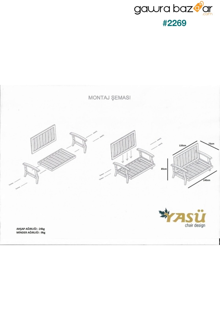شرفة حديقة شرفة مجموعة أثاث يجلس مجموعة طاولة كرسي Bergere وسادة أريكة كرسي قابل للفك YASÜ 7
