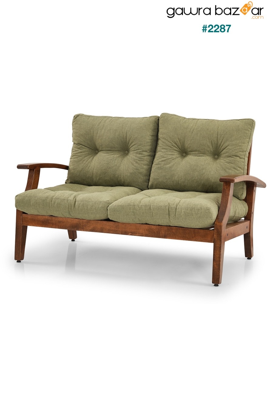 شرفة حديقة تراس صالة كرسي خشبي مزدوج Bergere كرسي بذراعين أريكة منزوعة كرسي كتان وسادة YASÜ 0