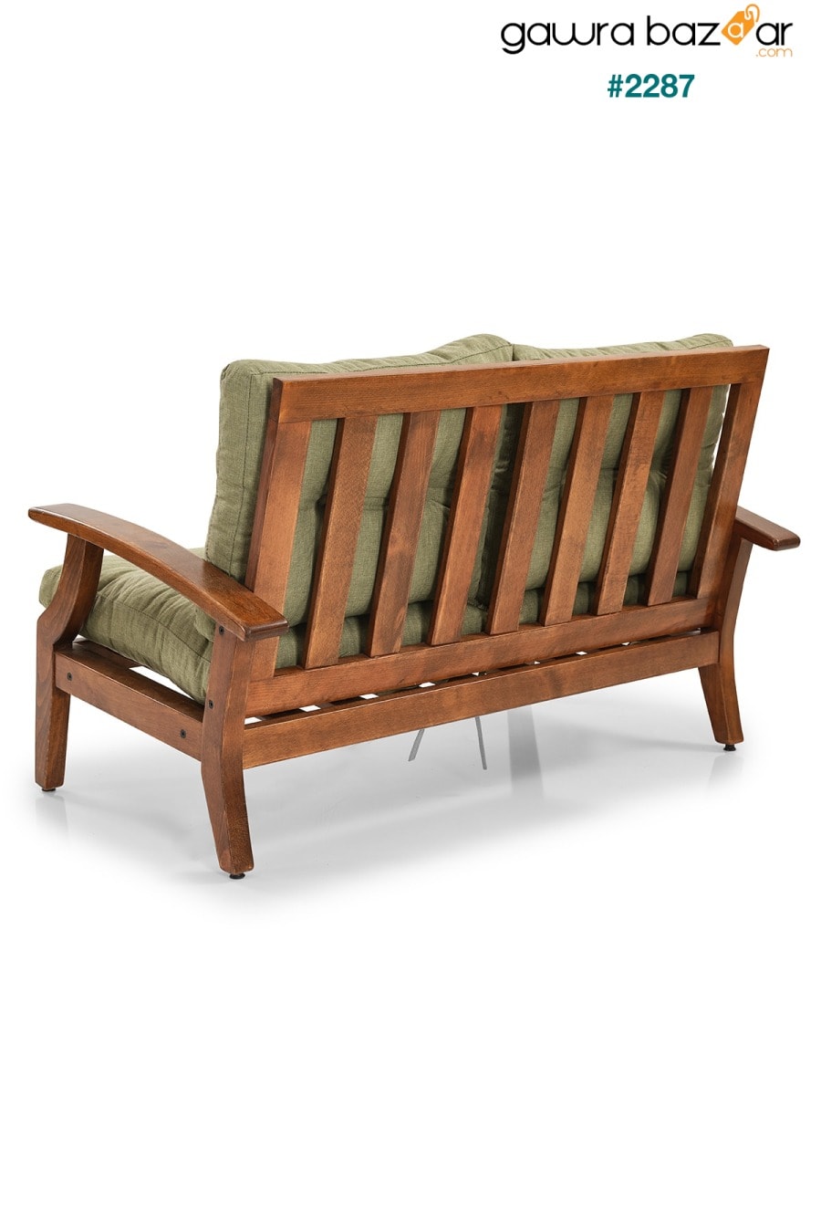 شرفة حديقة تراس صالة كرسي خشبي مزدوج Bergere كرسي بذراعين أريكة منزوعة كرسي كتان وسادة YASÜ 1