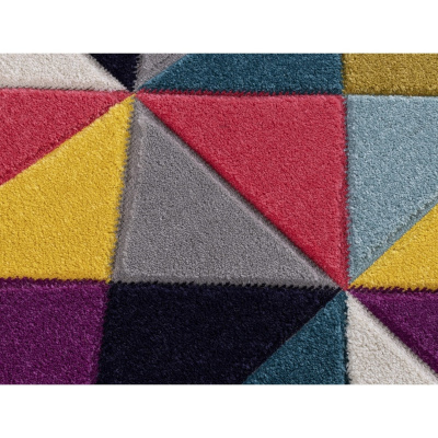 سلسلة بوتيك السجاد المنسوج آلة منقوشة هندسية ملونة