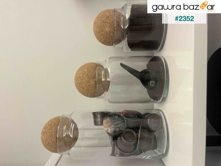 سوجيرو برطمان زجاجي 3 كرات بغطاء من الفلين ومجموعة توابل Fma078090 Fma023326