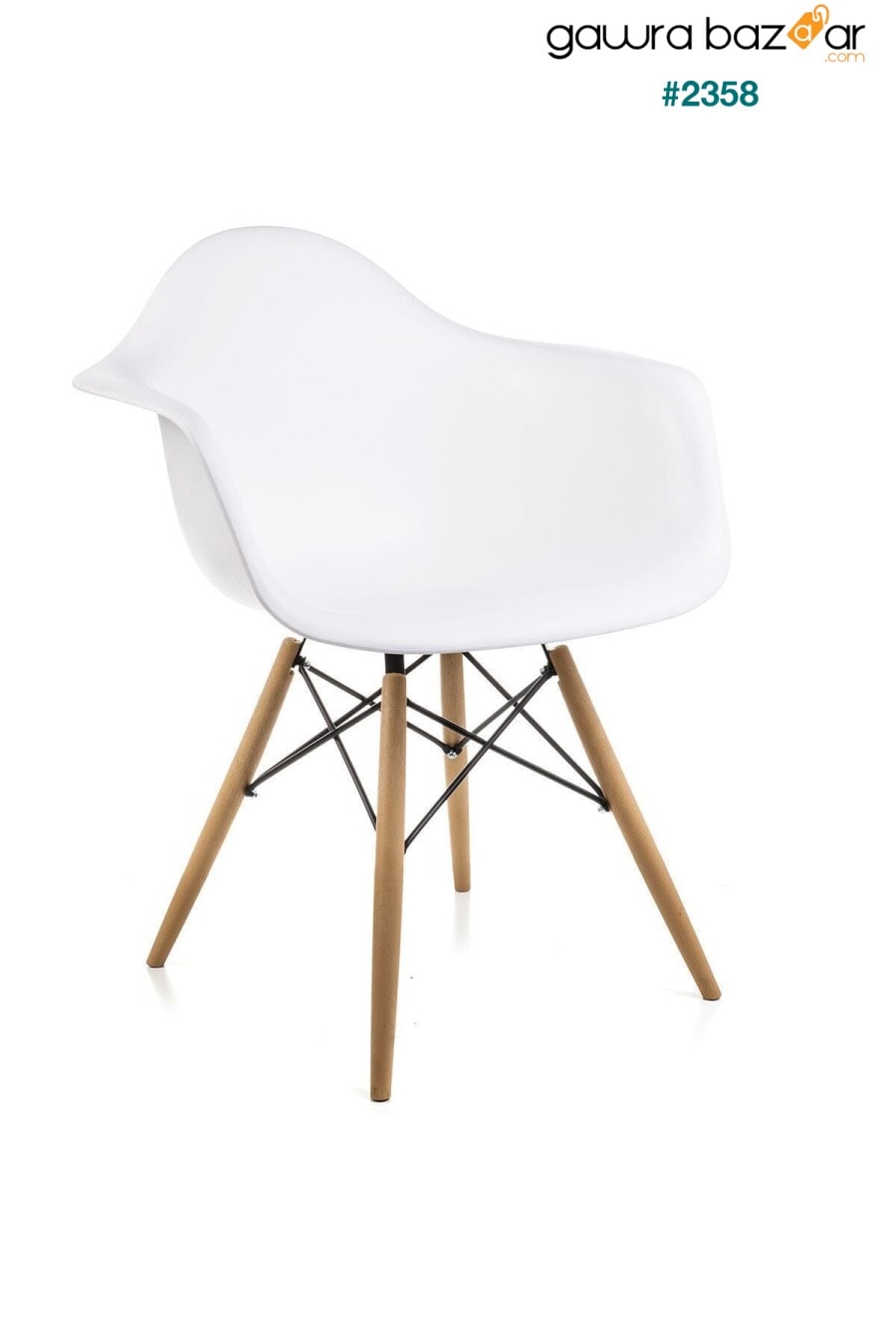 Armrest White Eames Chair - كرسي مطبخ بلكونة كافيه Dorcia Home 0