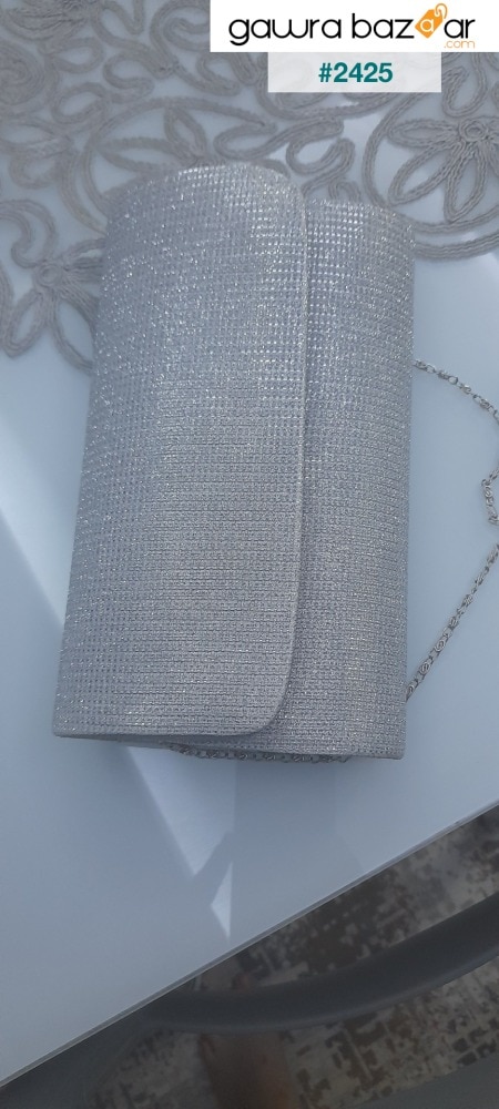 حقيبة فستان سهرة نسائية من Chupra Glittery الفضية
