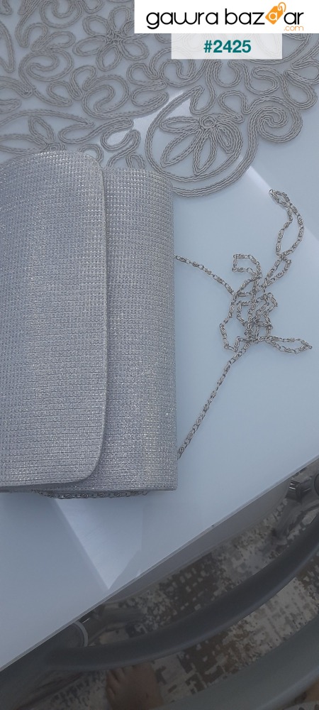 حقيبة فستان سهرة نسائية من Chupra Glittery الفضية
