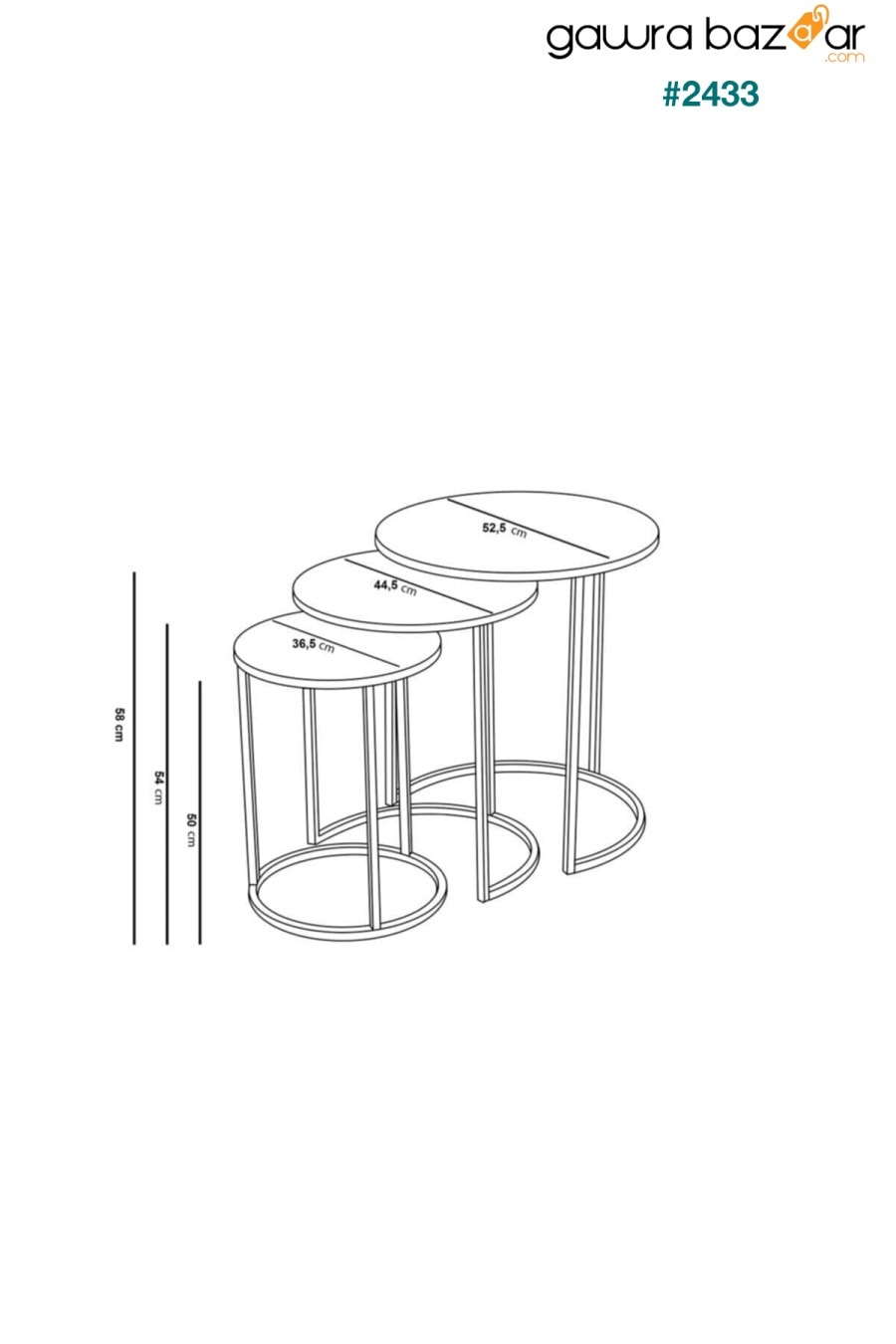 طقم طاولة متداخلة وطاولة مركزية من سيلين 4 ، أرجل ذهبية ، زجاج أسود Puklife 4