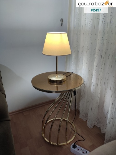 طاولة جانبية بجعة ، مرآة برونزية ذات أرجل ذهبية