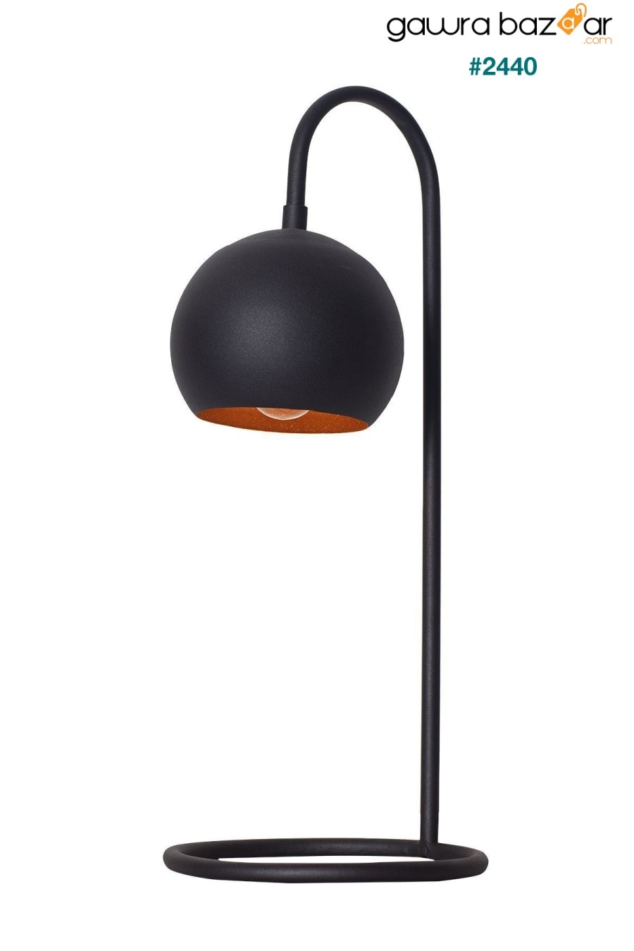 مصباح طاولة فاخر بتصميم معدني أسود سونار Luzarana 2