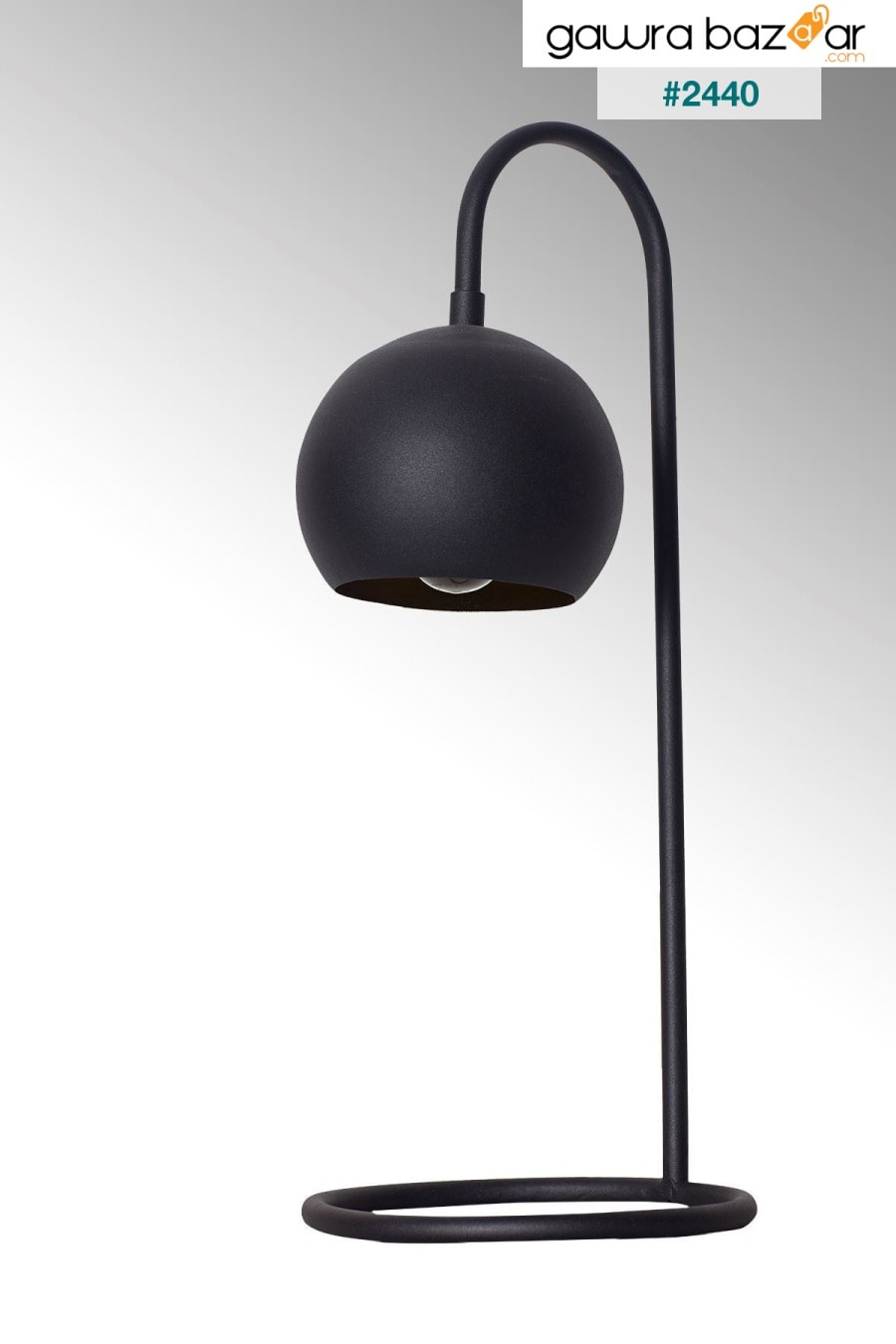 مصباح طاولة فاخر بتصميم معدني أسود سونار Luzarana 3