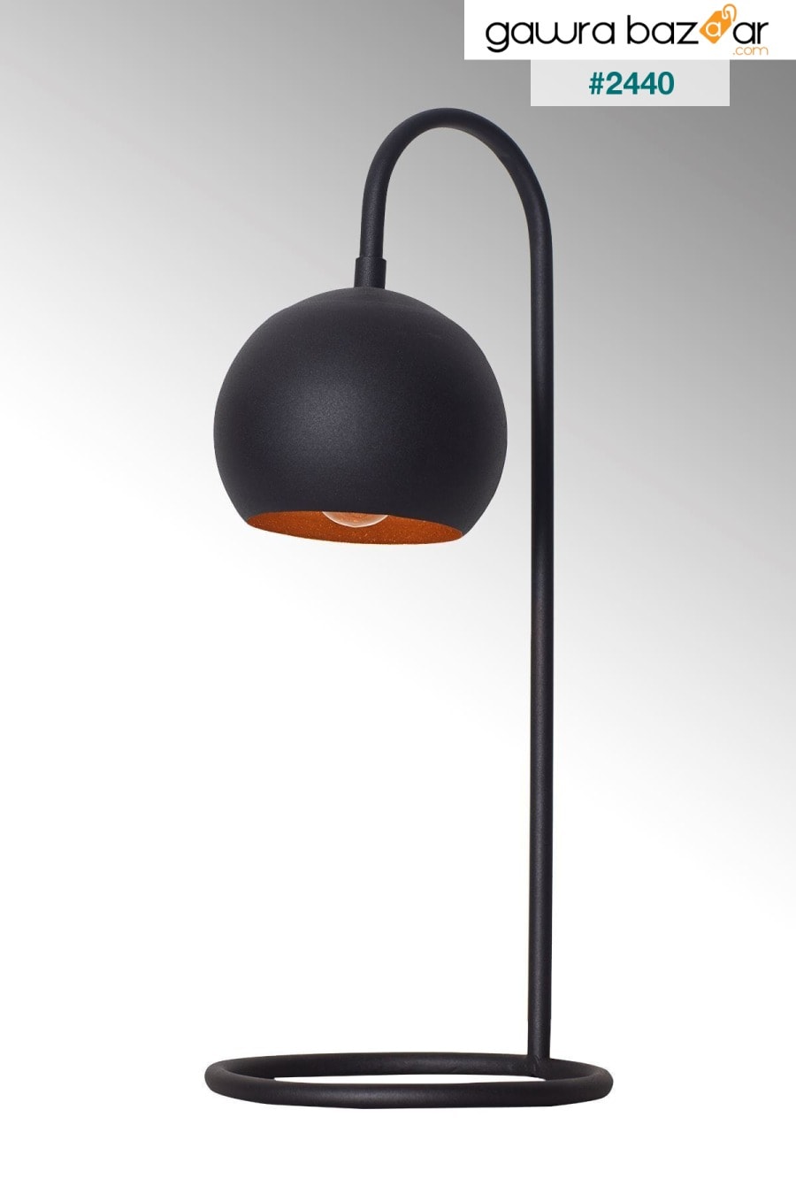 مصباح طاولة فاخر بتصميم معدني أسود سونار Luzarana 4