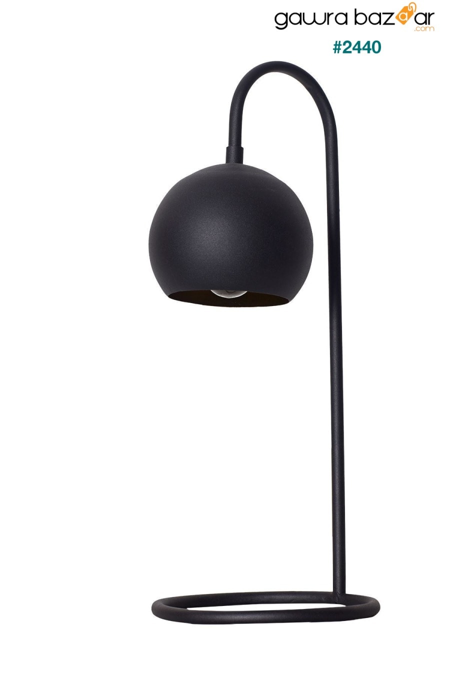 مصباح طاولة فاخر بتصميم معدني أسود سونار Luzarana 1