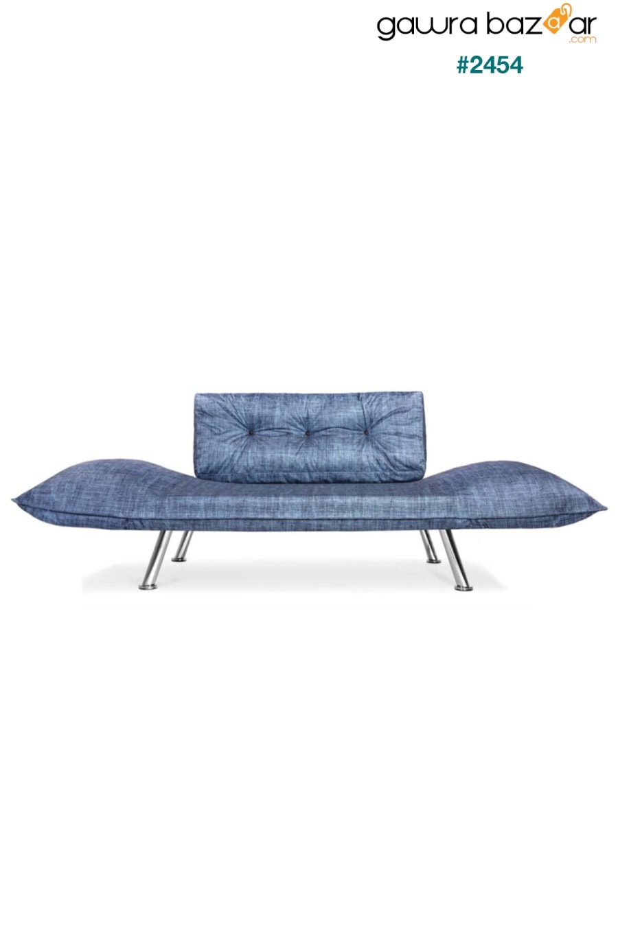 أريكة مزدوجة زرقاء مع كرسي بذراعين مزدوج Dekoro 1