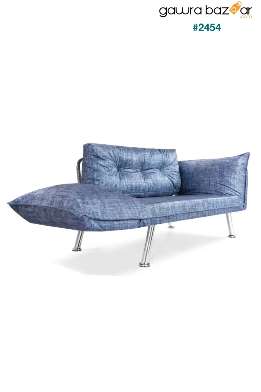 أريكة مزدوجة زرقاء مع كرسي بذراعين مزدوج Dekoro 2
