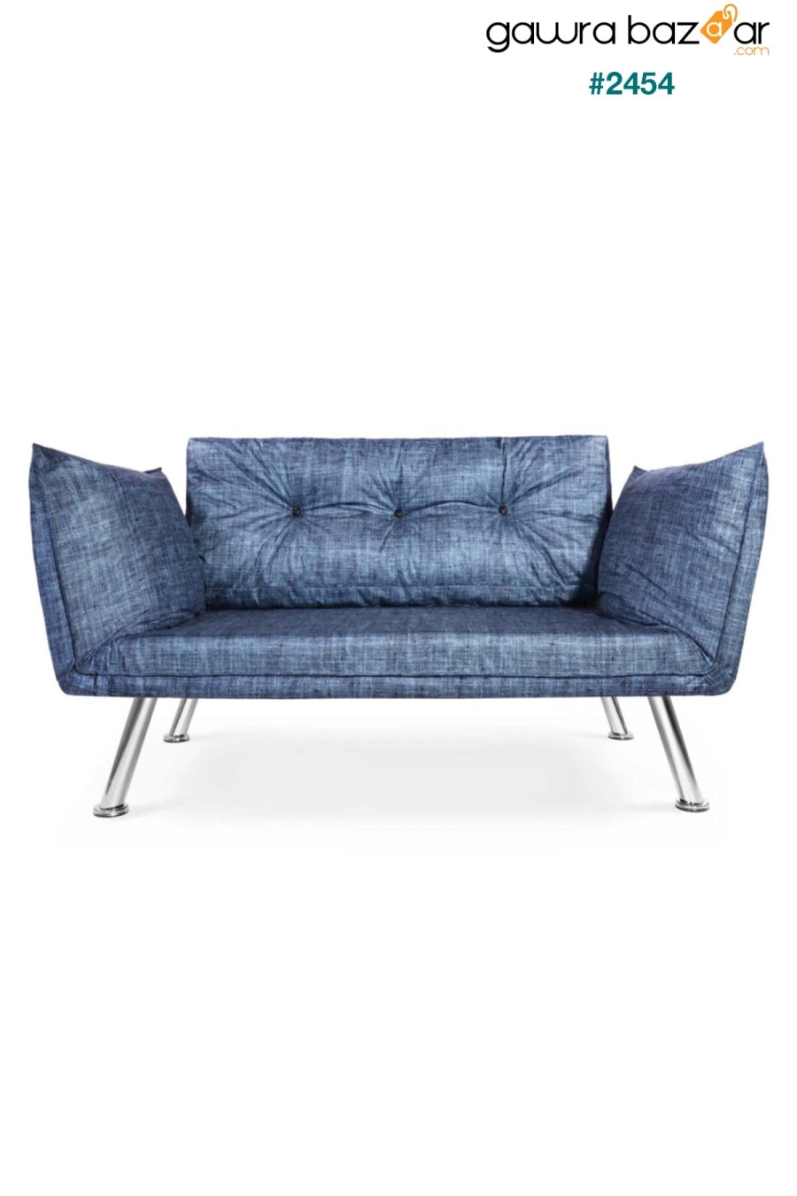 أريكة مزدوجة زرقاء مع كرسي بذراعين مزدوج Dekoro 0