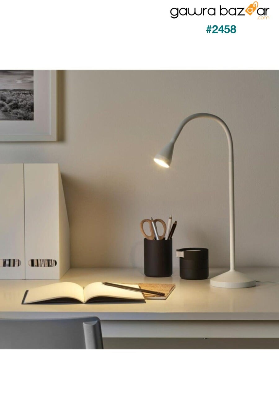 نافلينج مصباح عمل مكتبي ليد بقاعدة بيضاء IKEA 0