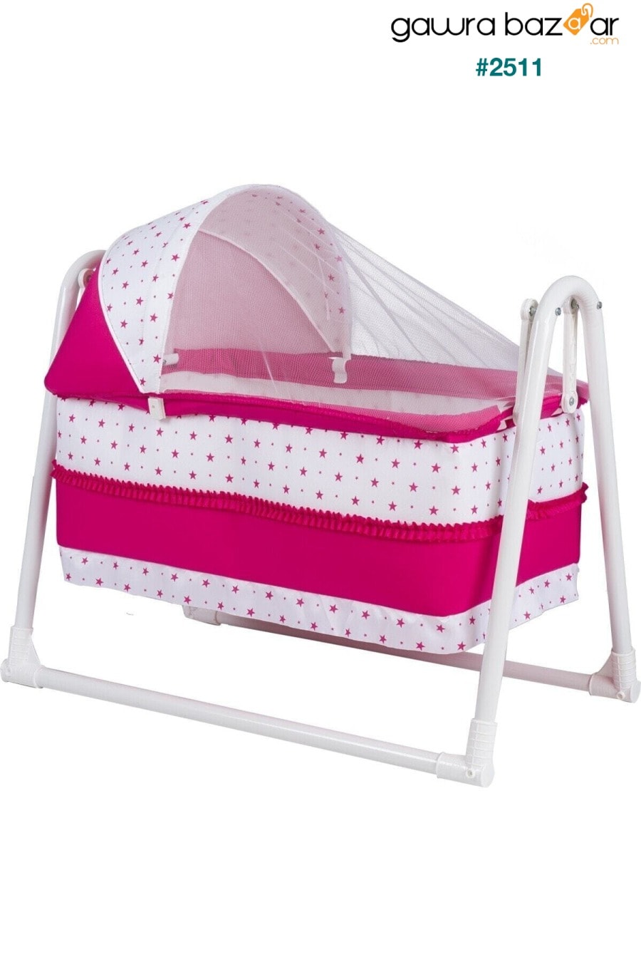 سرير أرجوحة سرير محمول فاخر من بولي الفاخر باللون الوردي POLLY BABY 0