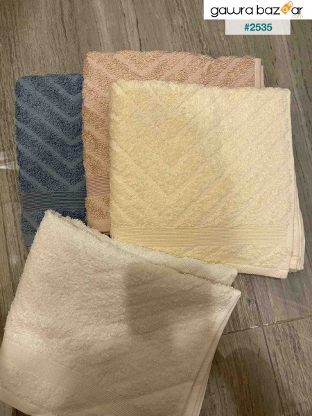 Lycian Jacquard Border Herringbone 4 Pcs Hand Face Towel Set 100٪ Cotton Soft Use Daily Use 1023a