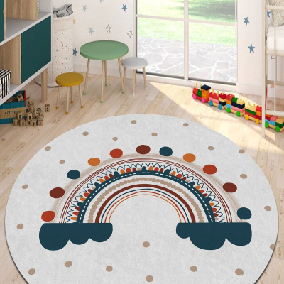 سجادة غرفة الأطفال بطباعة رقمية غير قابلة للانزلاق قابلة للغسل بنمط قوس قزح - 5