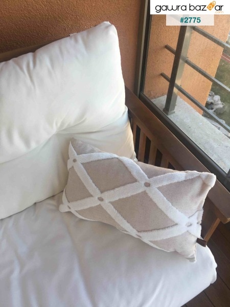 غطاء وسادة بتصميم بوهيمي خاص بنمط لكمة المثقاب Bella Beige