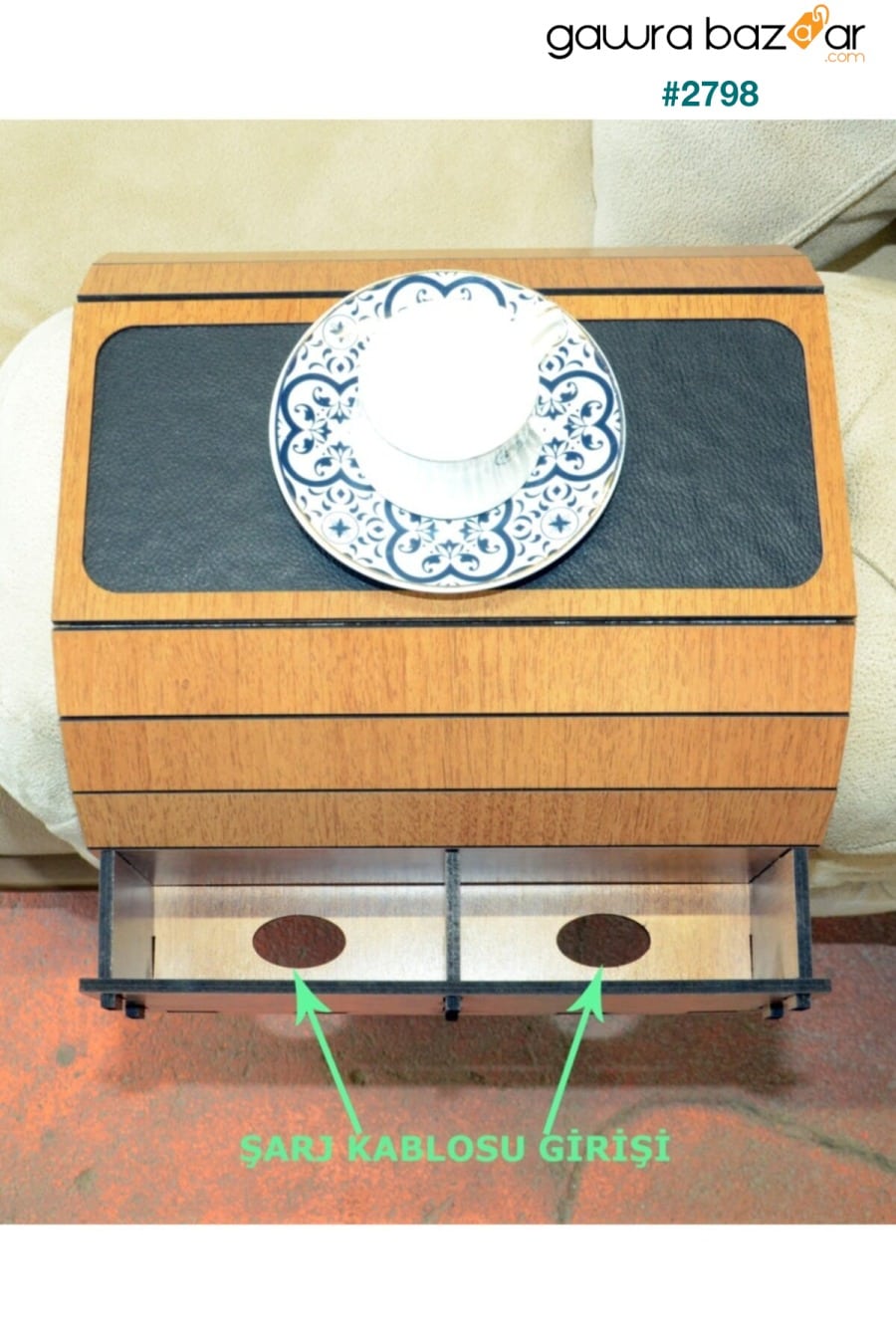 طاولة جانبية للتحكم في مسند الرأس قابلة للطي من خشب الجوز مع خزان ARKITEKT EX 7