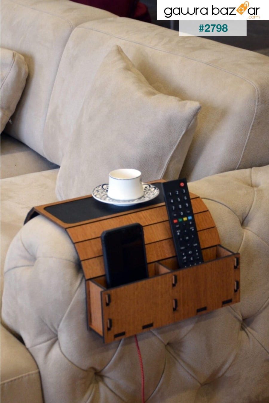 طاولة جانبية للتحكم في مسند الرأس قابلة للطي من خشب الجوز مع خزان ARKITEKT EX 3