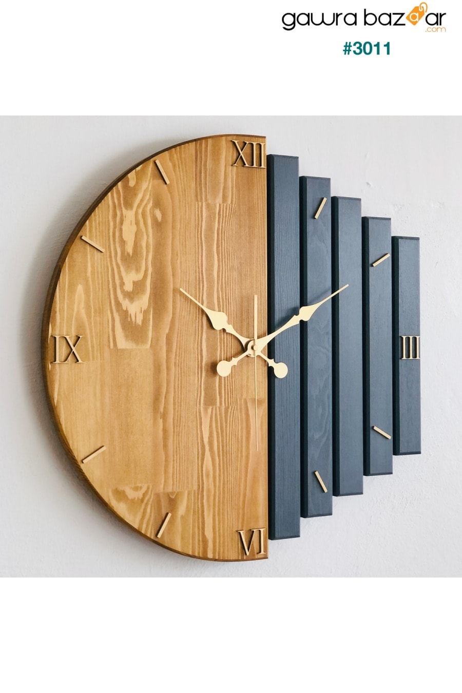 ساعة حائط مصنوعة يدويا من الخشب الصلب 40x40 سم تبغ ومدخن DECODUAL 0