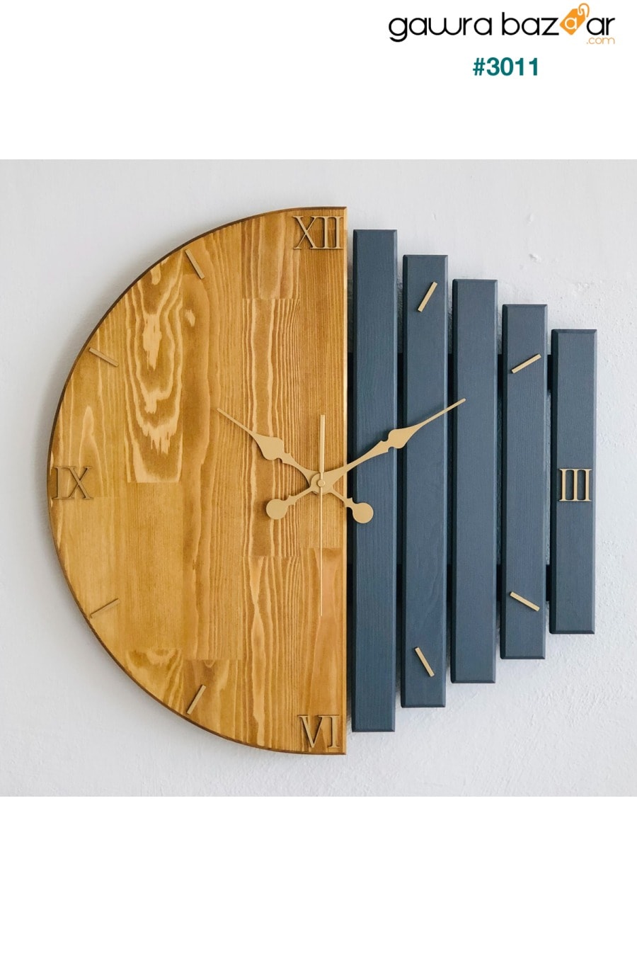 ساعة حائط مصنوعة يدويا من الخشب الصلب 40x40 سم تبغ ومدخن DECODUAL 1