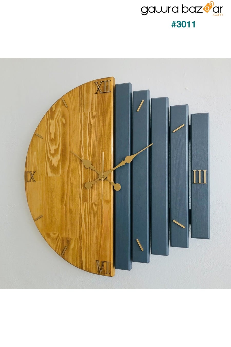 ساعة حائط مصنوعة يدويا من الخشب الصلب 40x40 سم تبغ ومدخن DECODUAL 2