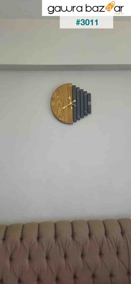 ساعة حائط مصنوعة يدويا من الخشب الصلب 40x40 سم تبغ ومدخن