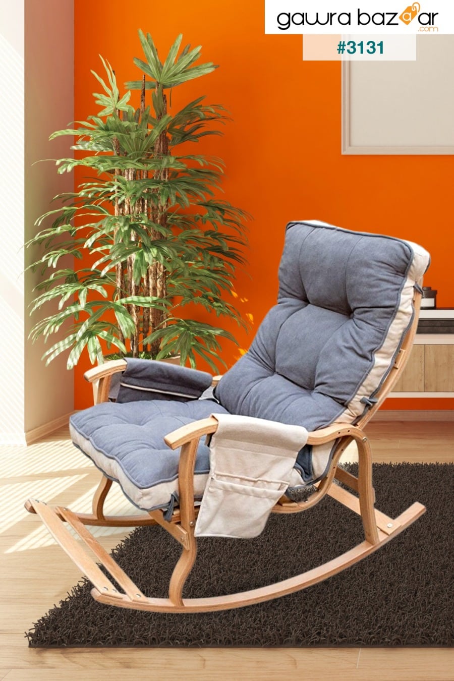 Home كرسي هزاز نيلي رمادي كريم للراحة ، والرضاعة الطبيعية ، والتلفزيون ، والقراءة ، والكرسي Bergere Reyo 0