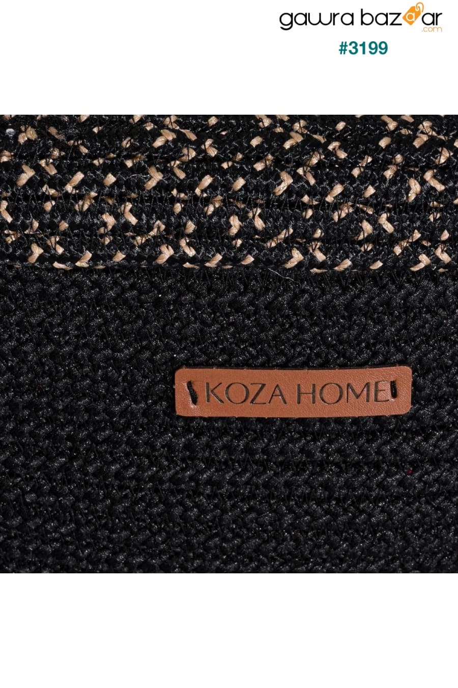 Cesta سلة زخرفية من الخيزران الأسود مصنوعة يدويًا بغطاء 25 سم × 40 سم Koza Home 2
