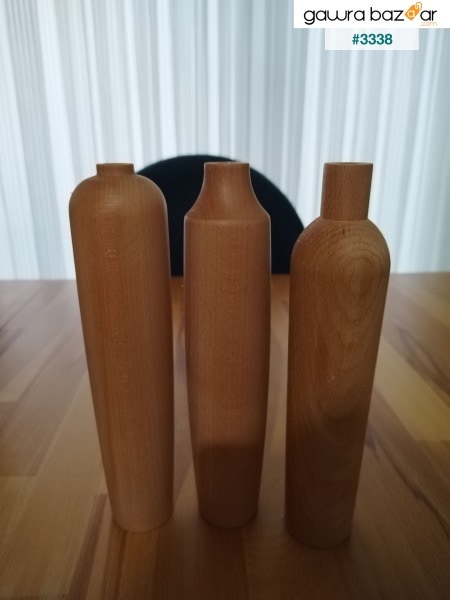 مجموعة مزهريات خشبية من 3 قطع