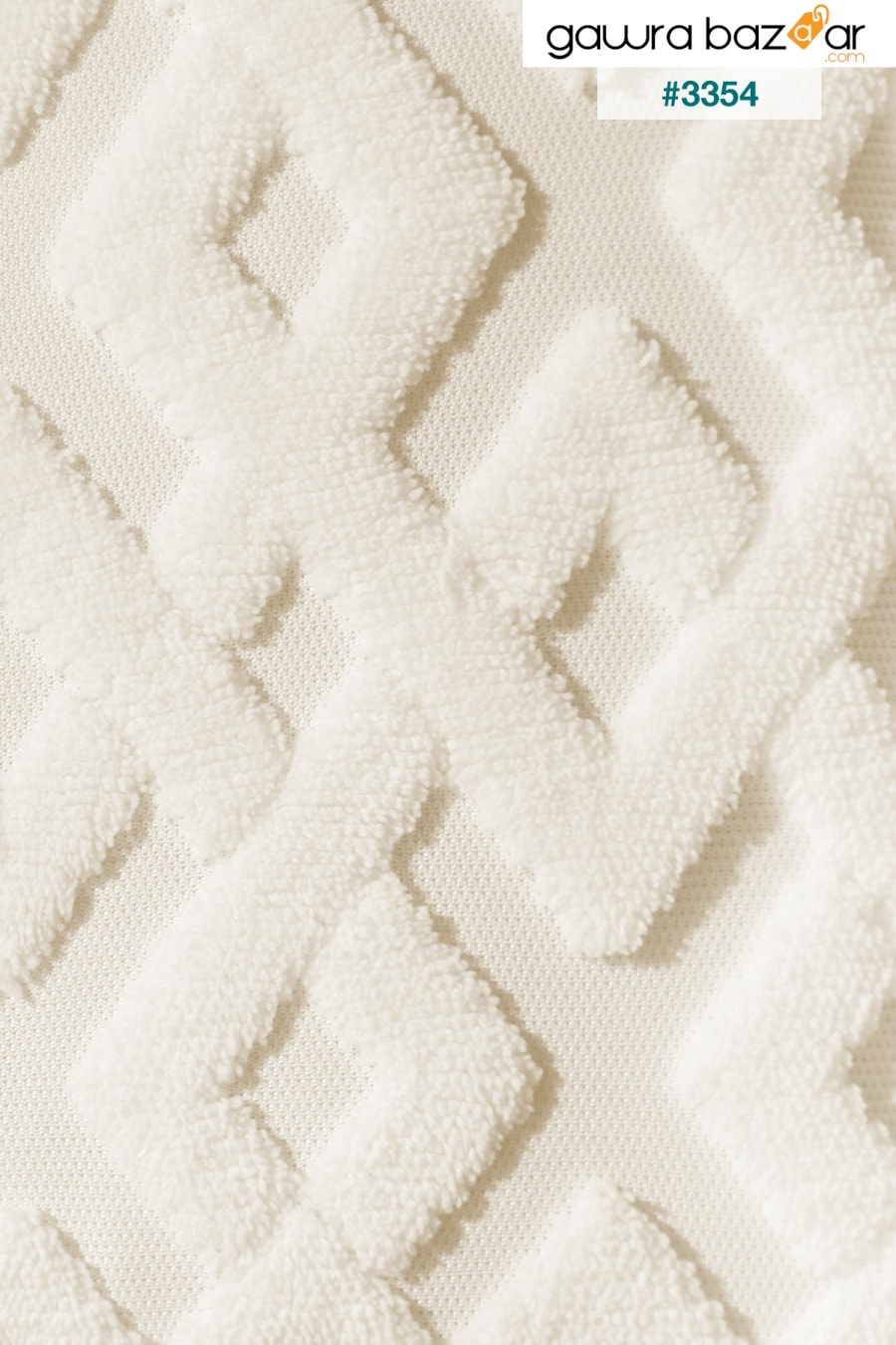 غطاء وسادة رمي مزخرف بنمط لكمة بتصميم خاص - İnci Ecru Kate Louise 3