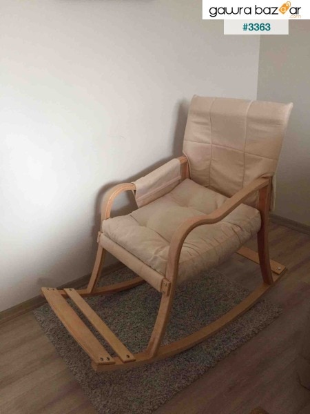 كرسي هزاز Paşa الخشبي الطويل وكرسي الراحة الطبيعي كريم