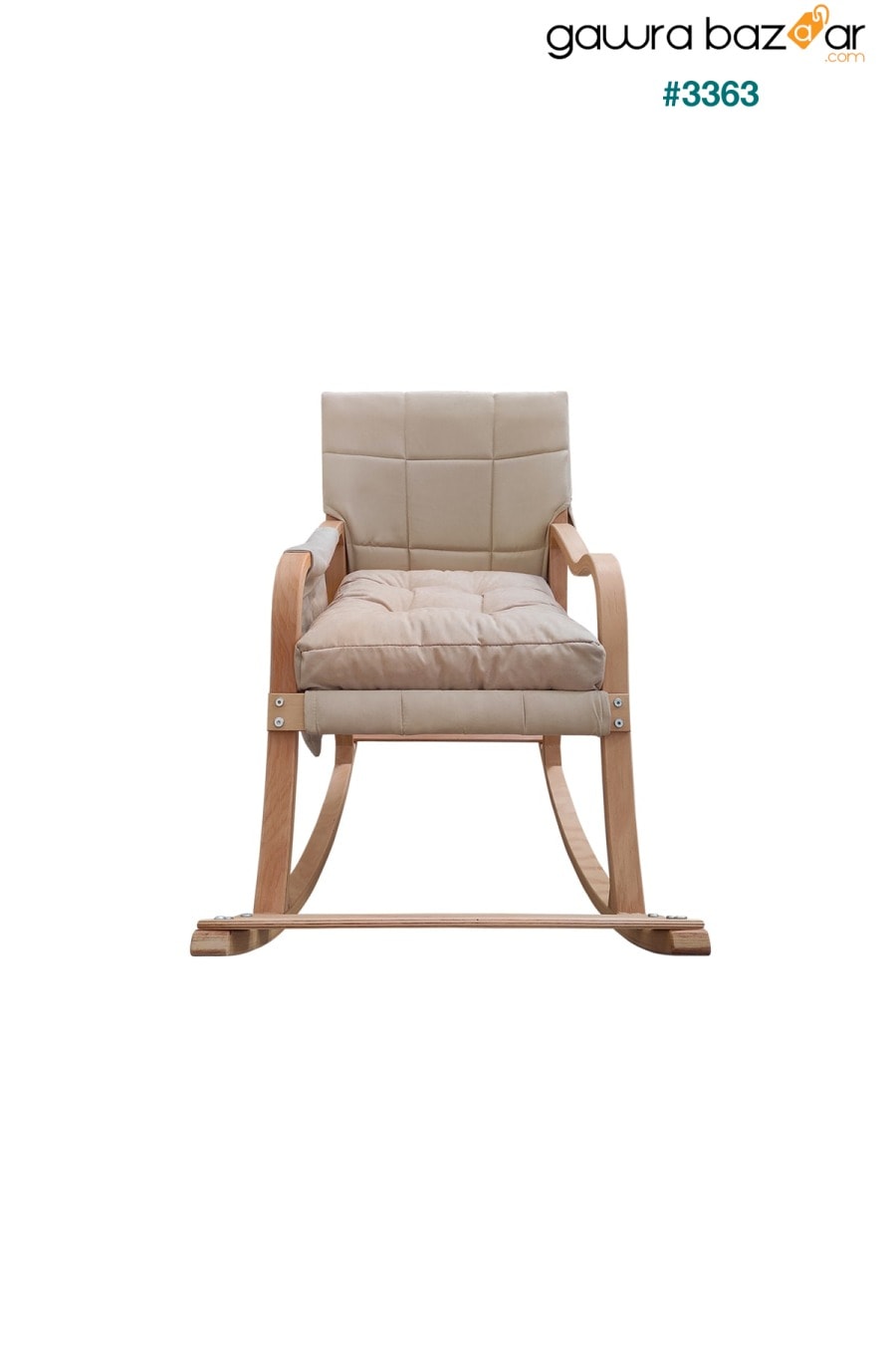 كرسي هزاز Paşa الخشبي الطويل وكرسي الراحة الطبيعي كريم Mobildeco 2