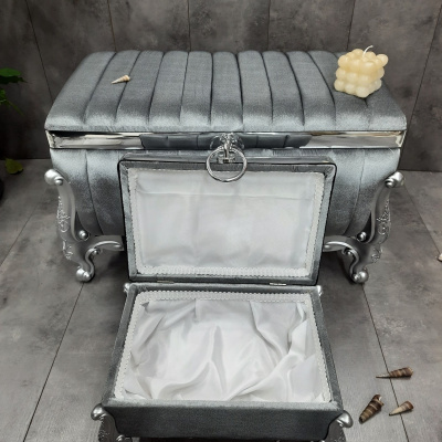 Luna Grey عبوة من قطعتين من صندوق حزمة وعد الخطوبة والزفاف