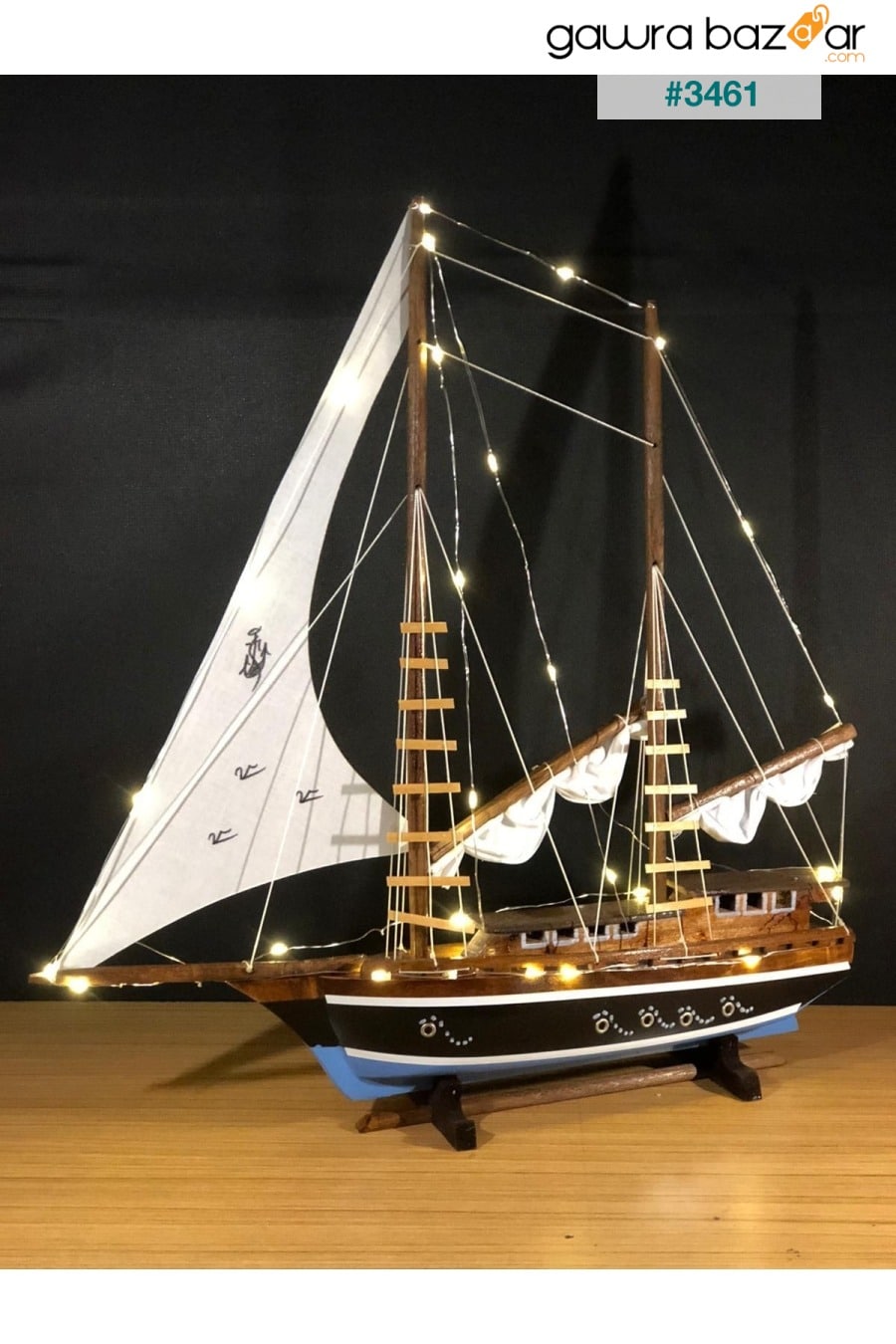 نموذج سفينة خشبية مع إضاءة إبحار كبيرة الحجم Lapidaria 0