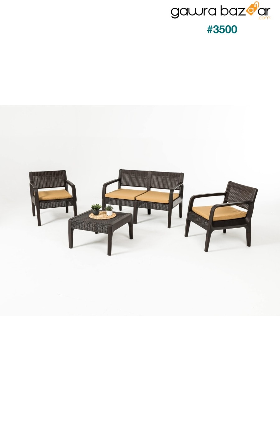 مجموعة مقاعد لوكس صوفيا من 4 أشخاص مع طاولة قهوة مريحة 2 1 1 شرفة شرفة الحديقة Çavdar Group 5