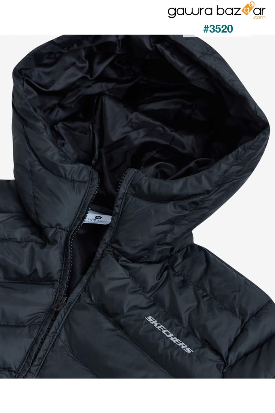 W Essentil Maxi Lenght Hooded Jacket Women Black Coat - S212005-001 Skechers 2
