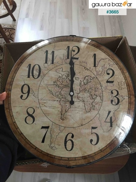 ساعة حائط مزخرفة بثواني زجاجية حقيقية بومبي تعمل بالثواني الصامتة 36 سم