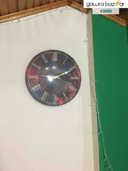 ساعة حائط مزخرفة بثواني زجاجية من بومبي حقيقي تعمل بالثواني الصامتة 36 سم