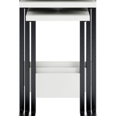 طاولة التعشيش Zg3 3 ، طاولة معدنية بيضاء