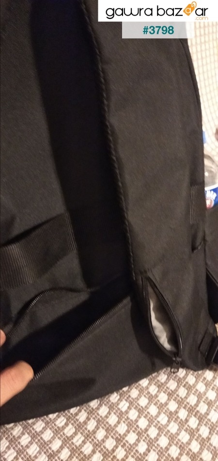 حقيبة ظهر سوداء متوافقة مع زيبر مقاوم للماء مقاس 15.6 بوصة