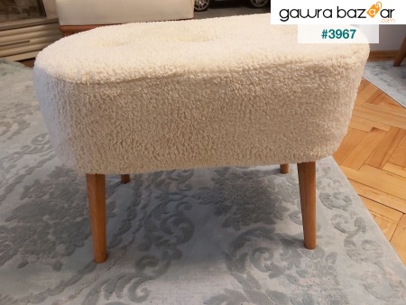 كرسي من خشب البوق من قماش تيدي بيضاوي الشكل من Pufidik