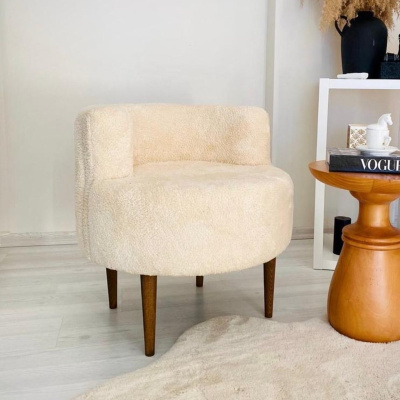 Arlin Concept Tea Set Single Armchair، Bergere (غرفة المعيشة ، شرفة ، مكتب) كريم