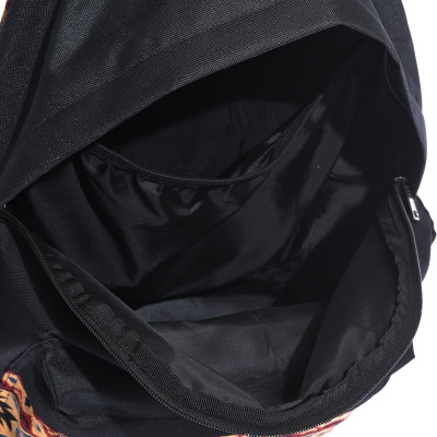 حقيبة ظهر مدرسية Gk54 حقيبة ظهر يومية رحلة رياضية للسفر والعطلات مقصورة متعددة المقصورة للكمبيوتر المحمول نمط البساط أسود