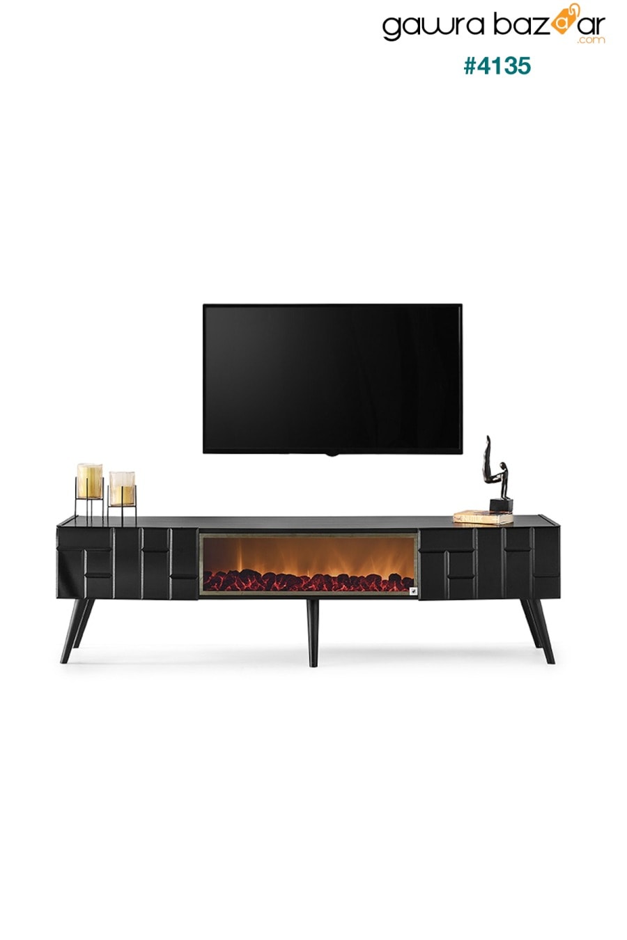 وحدة تلفزيون Caretta Black Fireplace Dodo iç mimarlık mobilya 0