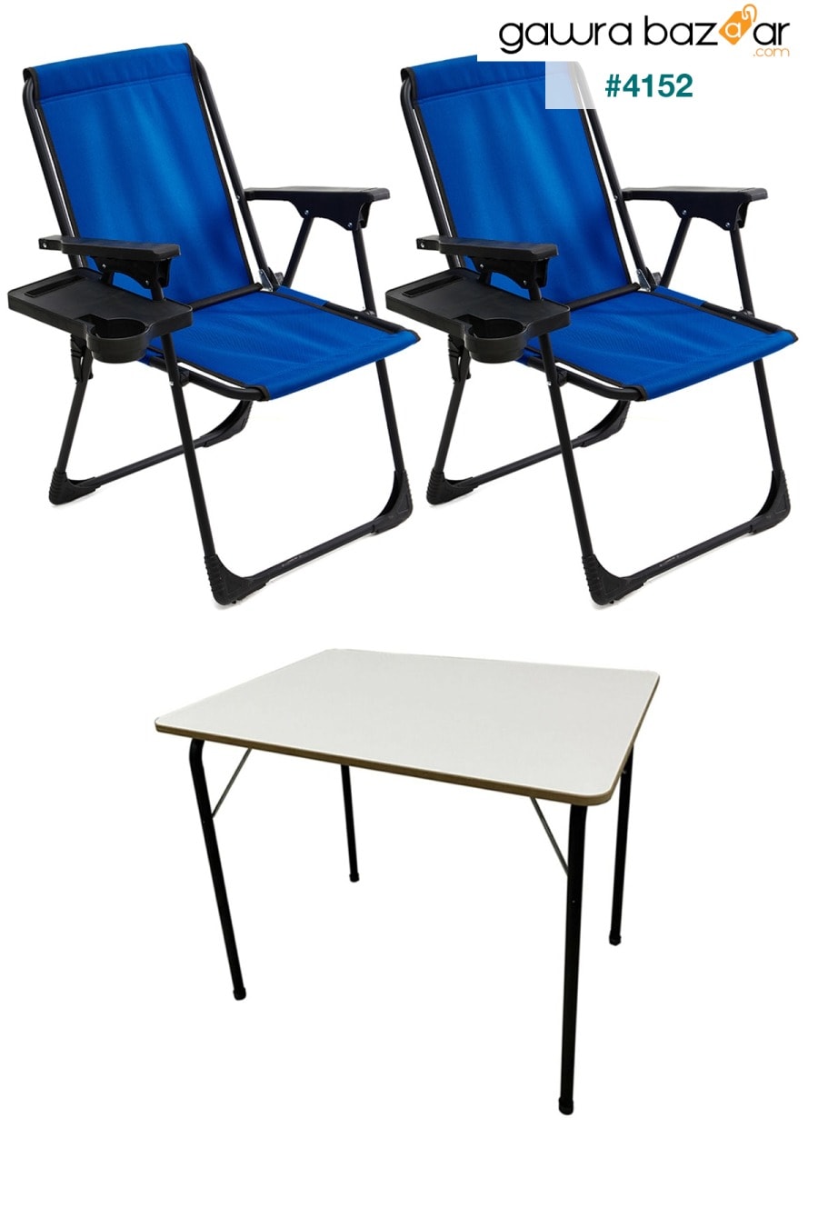 2 قطع التخييم كرسي للطي نزهة كرسي أزرق طاولة قابلة للطي يمول مع مستطيل حامل الكأس moniev 0